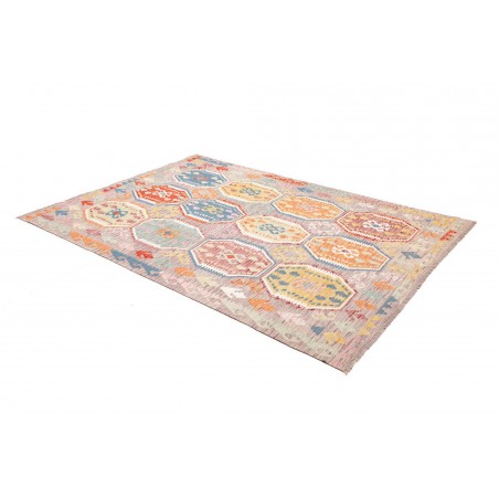 Tappeto Kilim Afghanistan beige blu 172x241