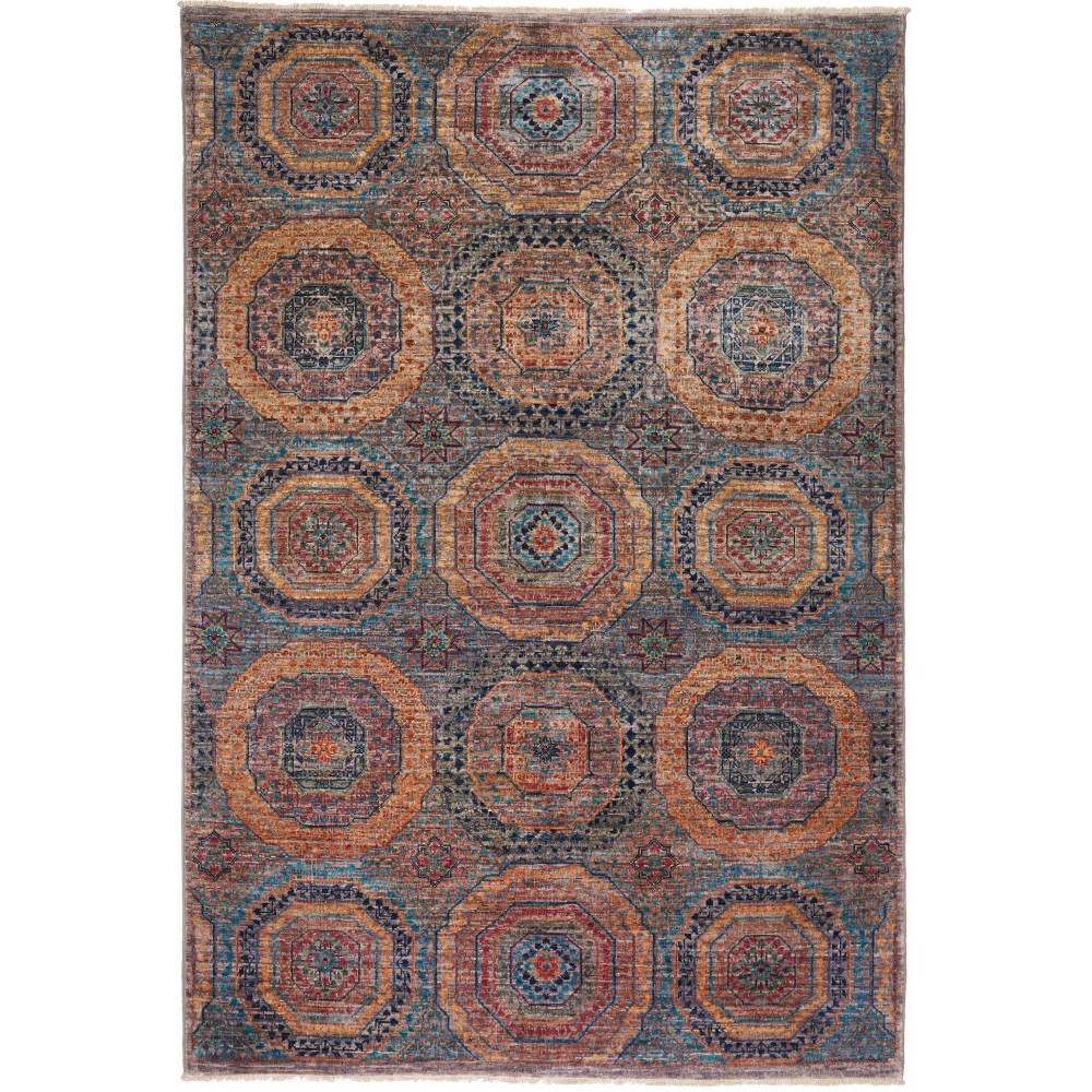 Tappeto Mamlouk Pakistan azzurro grigio 123x182 Tappeto Mamlouk Pakistan azzurro grigio 123x182