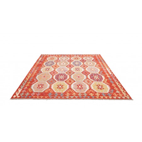 Tappeto Kilim Afghanistan marrone rosso 207x247
