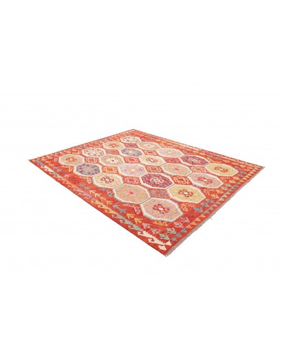 Tappeto Kilim Afghanistan marrone rosso 207x247