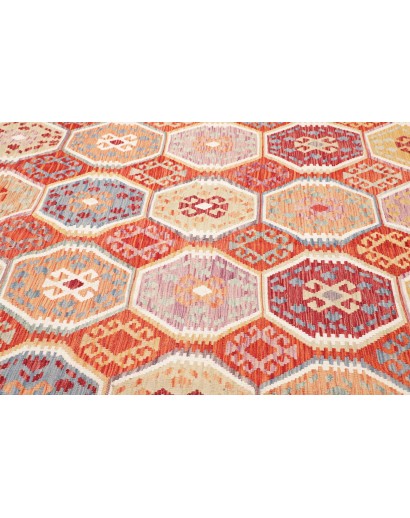 Tappeto Kilim Afghanistan marrone rosso 207x247