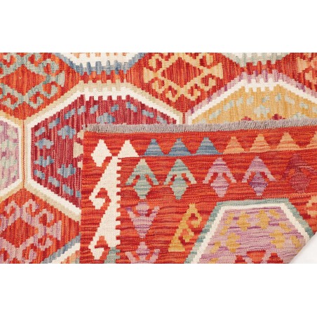 Tappeto Kilim Afghanistan marrone rosso 207x247