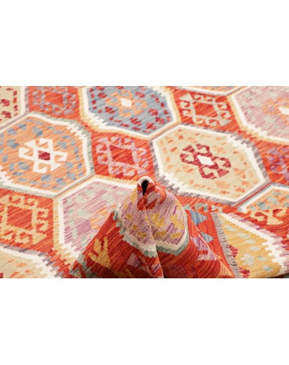 Tappeto Kilim Afghanistan marrone rosso 207x247