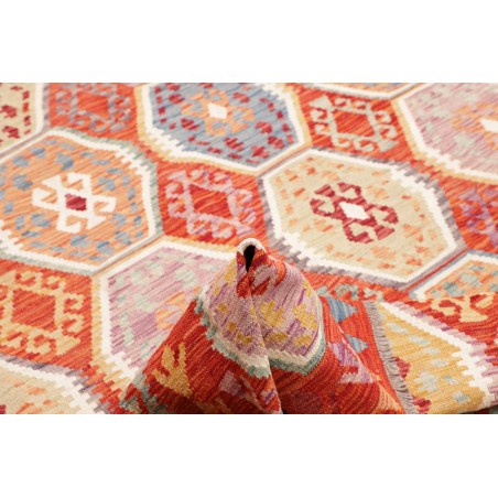 Tappeto Kilim Afghanistan marrone rosso 207x247
