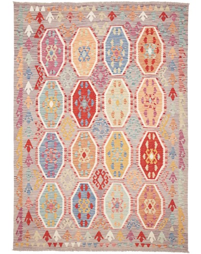 Tappeto Kilim Afghanistan marrone bianco 172x241