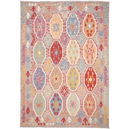 Tappeto Kilim Afghanistan marrone bianco 172x241
