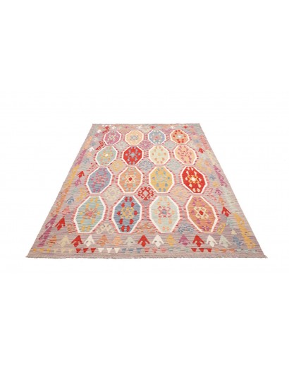 Tappeto Kilim Afghanistan marrone bianco 172x241