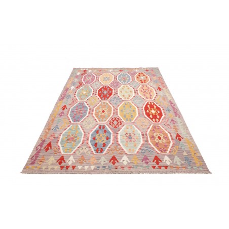 Tappeto Kilim Afghanistan marrone bianco 172x241