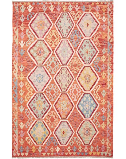 Tappeto Kilim Afghanistan marrone rosso 164x255