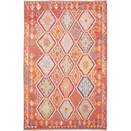 Tappeto Kilim Afghanistan marrone rosso 164x255