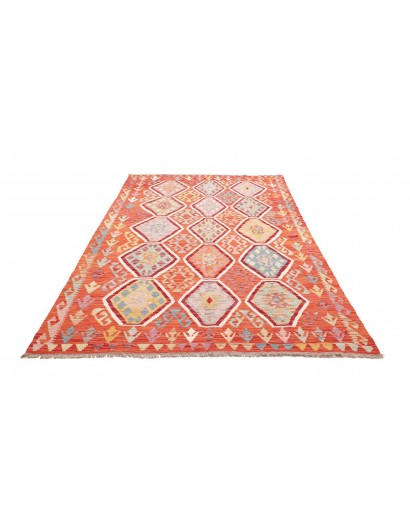 Tappeto Kilim Afghanistan marrone rosso 164x255