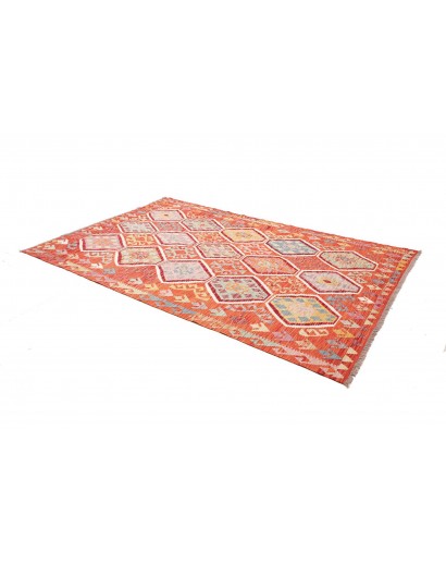 Tappeto Kilim Afghanistan marrone rosso 164x255