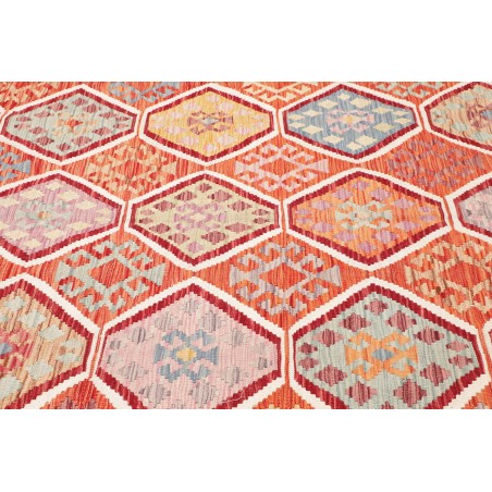 Tappeto Kilim Afghanistan marrone rosso 164x255