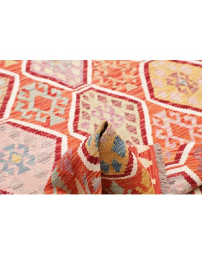Tappeto Kilim Afghanistan marrone rosso 164x255