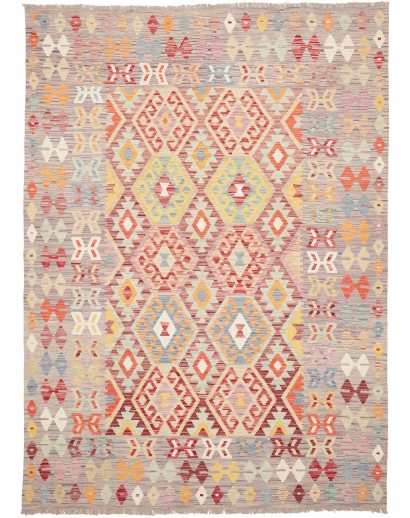 Tappeto Kilim Afghanistan marrone rosso 176x247