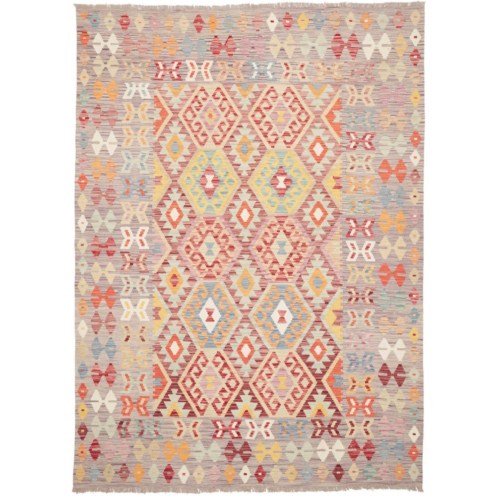 Tappeto Kilim Afghanistan marrone rosso 176x247
