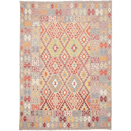 Tappeto Kilim Afghanistan marrone rosso 176x247