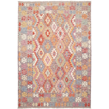 Tappeto Kilim Afghanistan marrone rosso 171x249