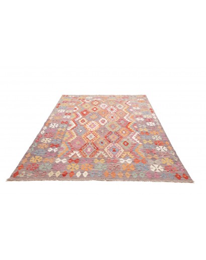 Tappeto Kilim Afghanistan marrone rosso 171x249