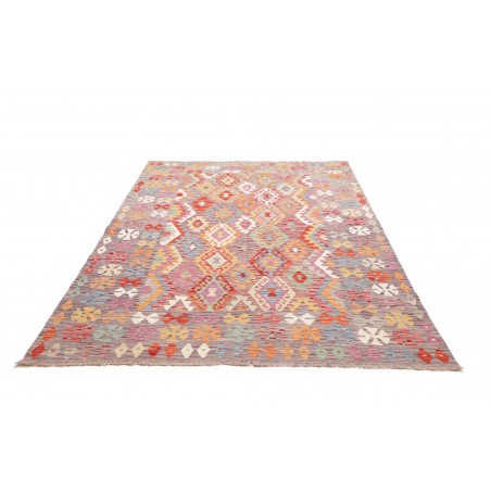 Tappeto Kilim Afghanistan marrone rosso 171x249