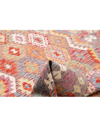 Tappeto Kilim Afghanistan marrone rosso 171x249
