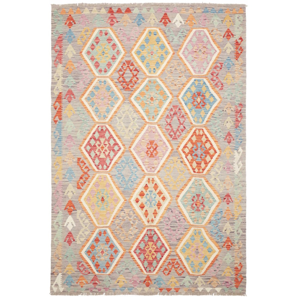 Tappeto Kilim Afghanistan marrone rosso 167x248