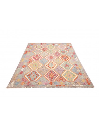 Tappeto Kilim Afghanistan marrone rosso 167x248
