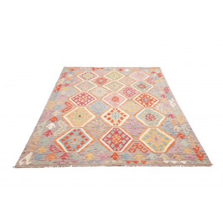 Tappeto Kilim Afghanistan marrone rosso 167x248
