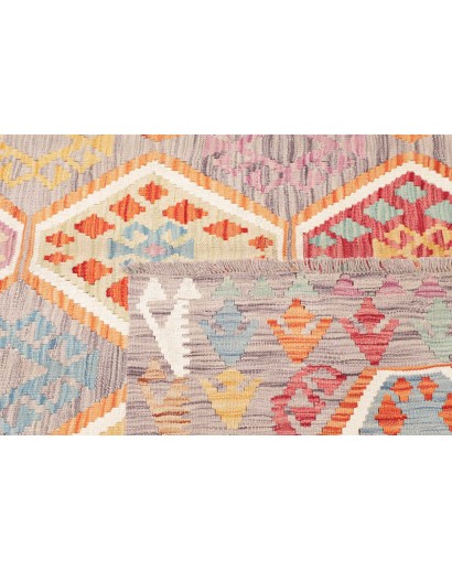 Tappeto Kilim Afghanistan marrone rosso 167x248