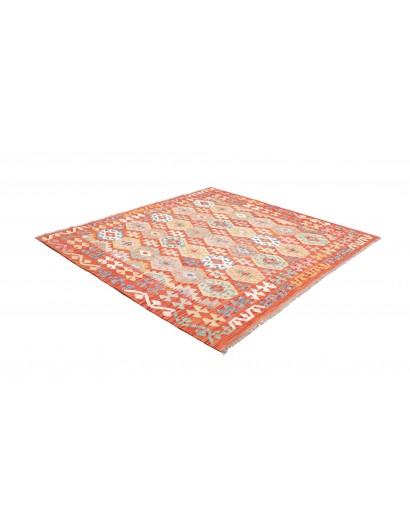 Tappeto Kilim Afghanistan marrone rosso 205x197