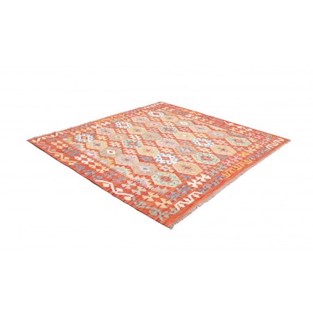 Tappeto Kilim Afghanistan marrone rosso 205x197