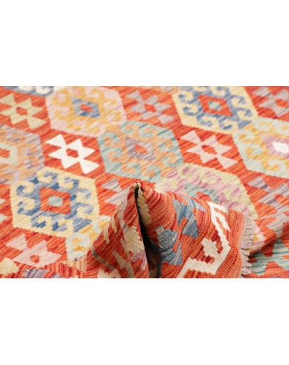 Tappeto Kilim Afghanistan marrone rosso 205x197