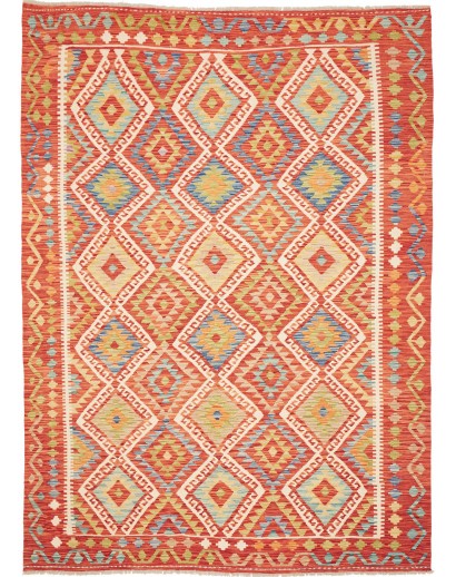 Tappeto Kilim Afghanistan arancione marrone 169x246