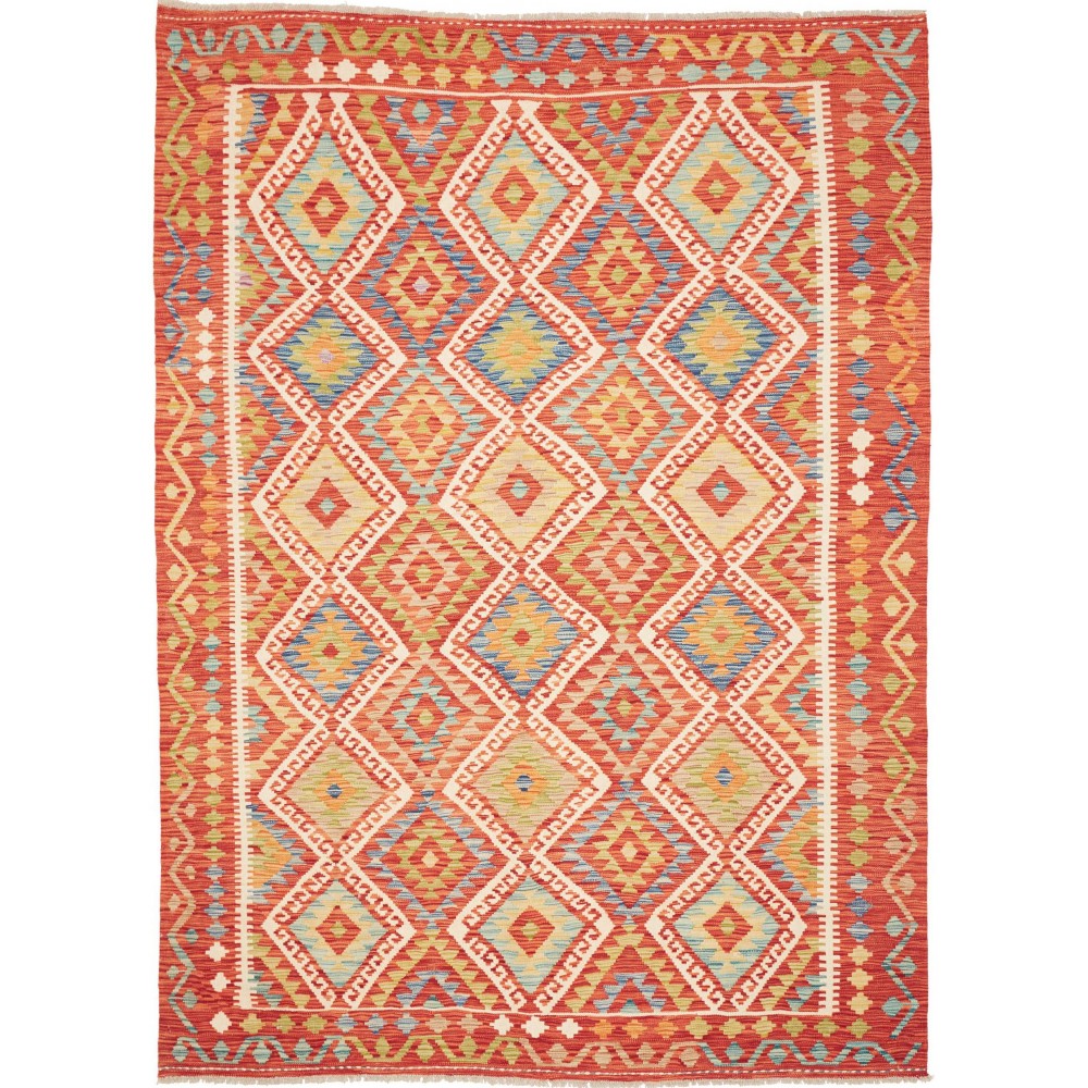 Tappeto Kilim Afghanistan arancione marrone 169x246