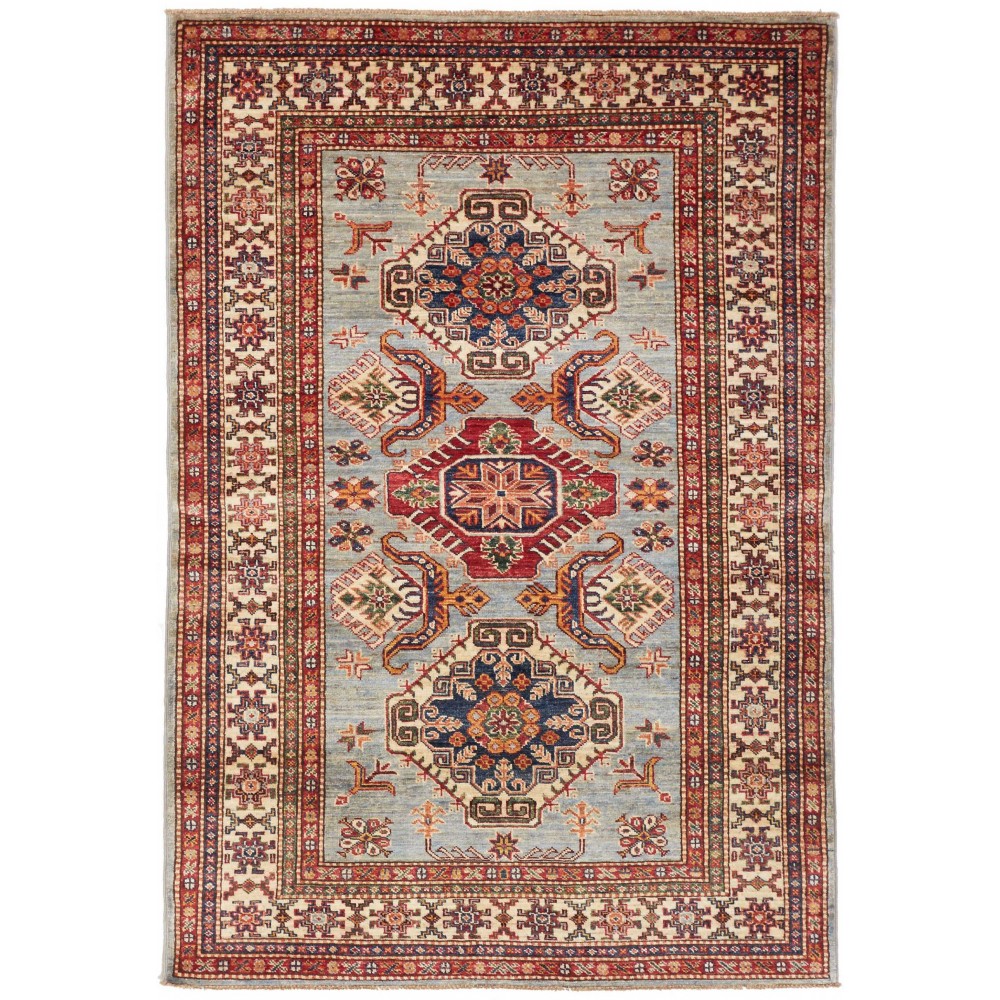Tappeto Kazak Fine Pakistan marrone 125x181 Tappeto Kazak Fine Pakistan marrone 125x181