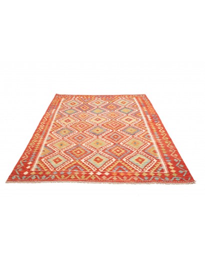 Tappeto Kilim Afghanistan arancione marrone 169x246