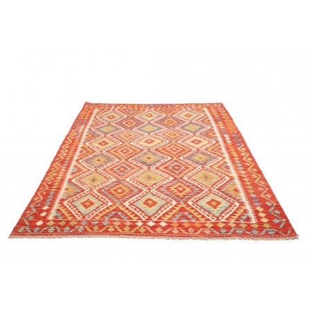 Tappeto Kilim Afghanistan arancione marrone 169x246