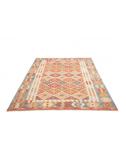 Tappeto Kilim Afghanistan beige rosso 178x247