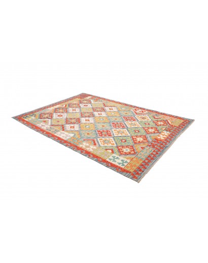 Tappeto Kilim Afghanistan marrone azzurro 172x244