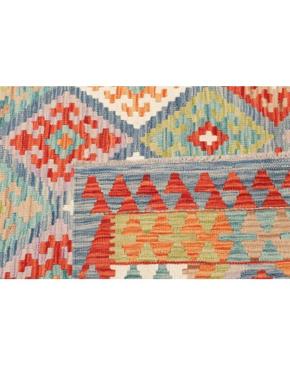 Tappeto Kilim Afghanistan marrone azzurro 172x244