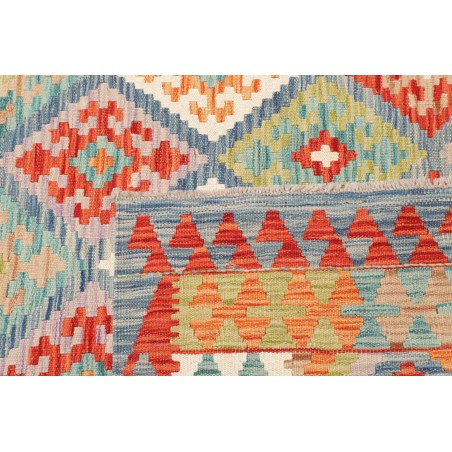 Tappeto Kilim Afghanistan marrone azzurro 172x244