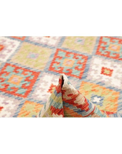 Tappeto Kilim Afghanistan marrone azzurro 172x244