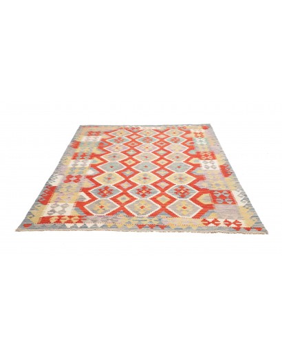 Tappeto Kilim Afghanistan marrone rosso 176x236