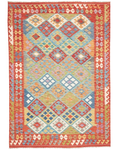 Tappeto Kilim Afghanistan marrone bianco 170x245