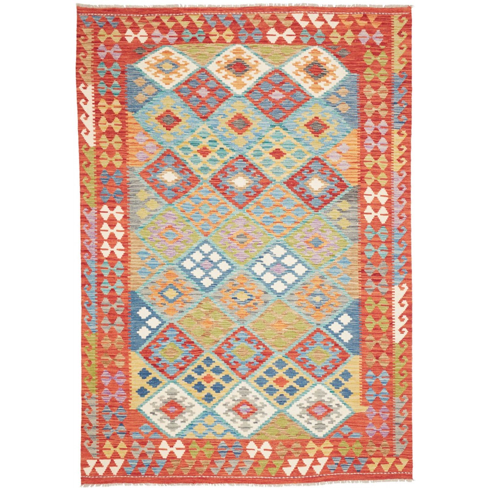 Tappeto Kilim Afghanistan marrone bianco 170x245