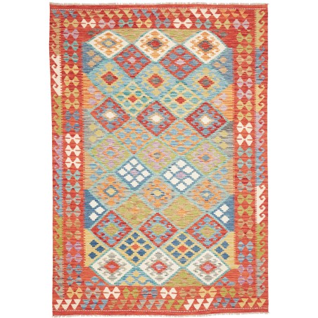 Tappeto Kilim Afghanistan marrone bianco 170x245