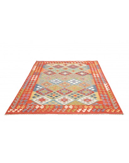 Tappeto Kilim Afghanistan marrone bianco 170x245