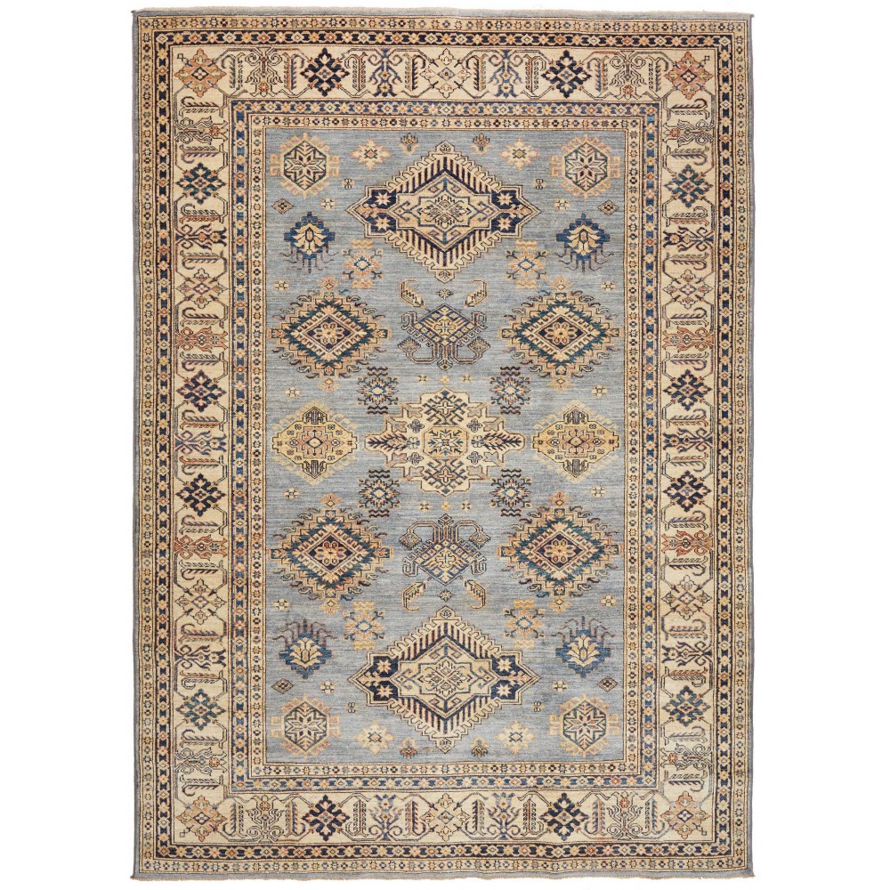 Tappeto Kazak Fine Pakistan marrone grigio 206x288 Tappeto Kazak Fine Pakistan marrone grigio 206x288