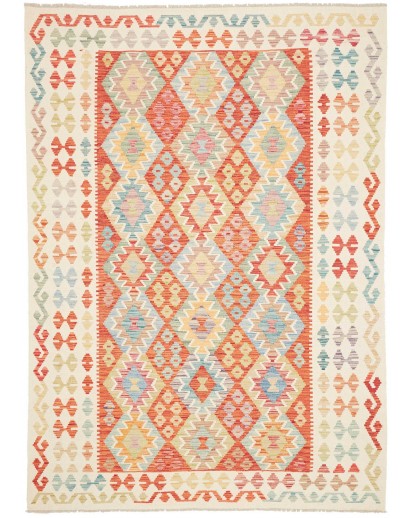 Tappeto Kilim Afghanistan giallo rosso 176x242
