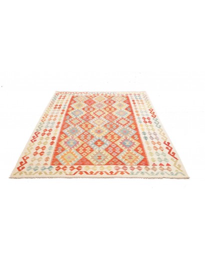 Tappeto Kilim Afghanistan giallo rosso 176x242
